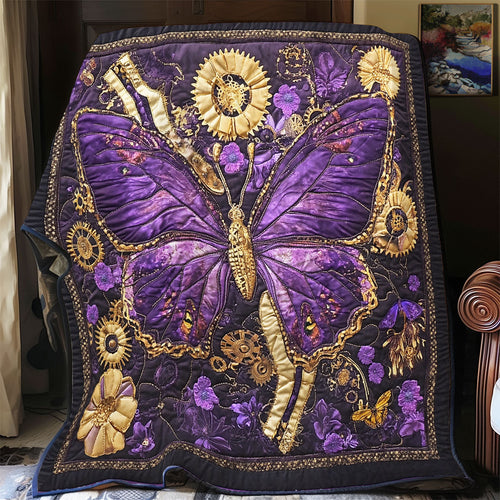 Purple Butterfly Clock WX0701041CL Quilt