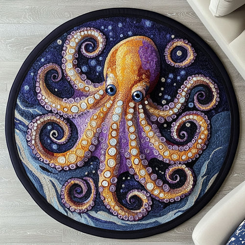 Mystic Octopus WX1403130CL Quilted Round Mat