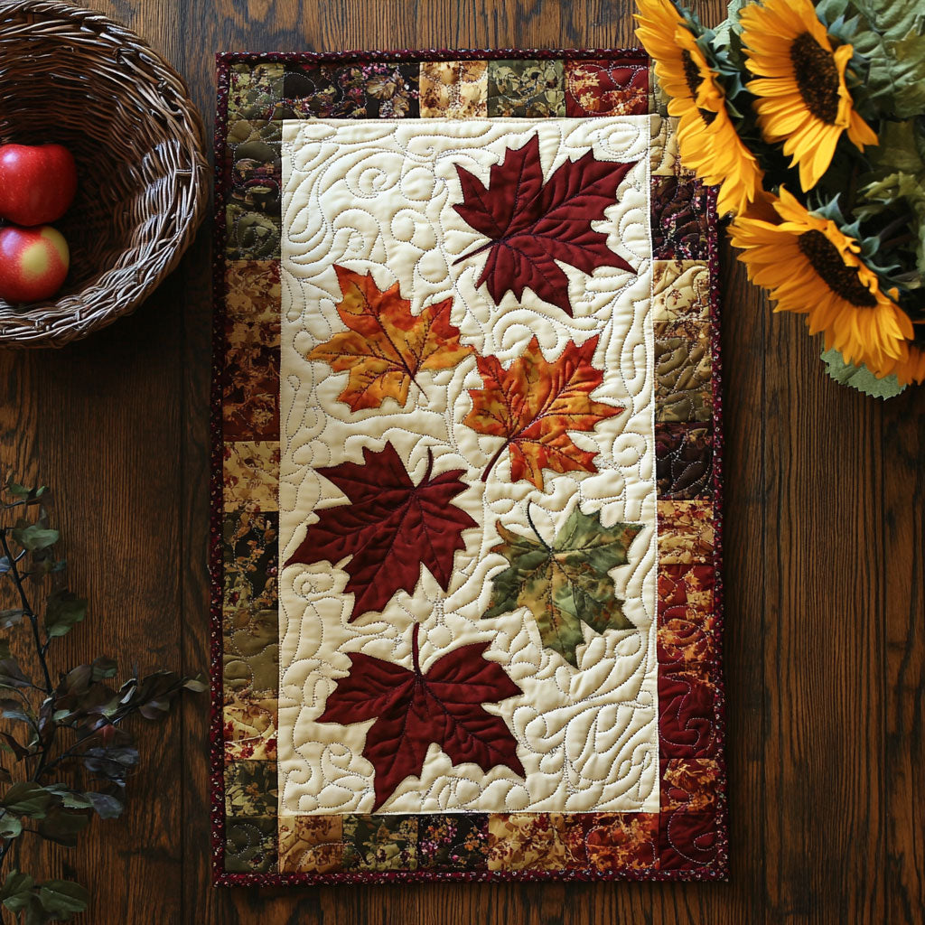 Autumn Maple WX2402149CL Quilted Table Runner