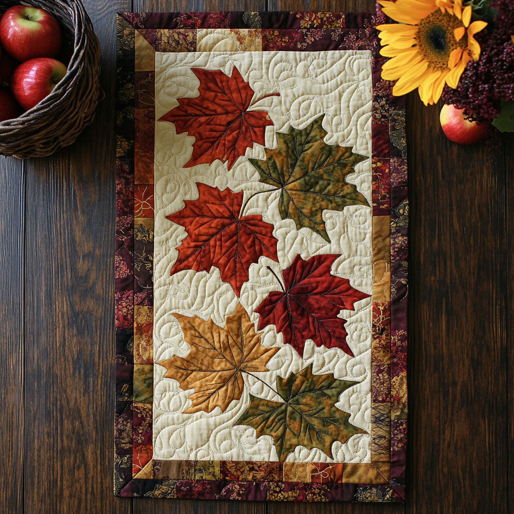 Autumn Maple WX2402150CL Quilted Table Runner