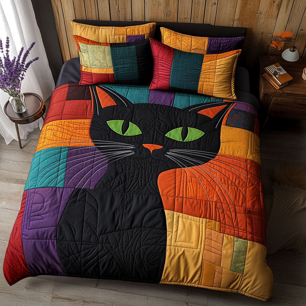 Black Cat Patchwork WJ0803035CL Duvet Cover Set