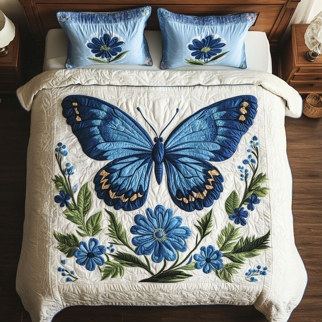 Blue Butterfly WX1302415CL Duvet Cover Set