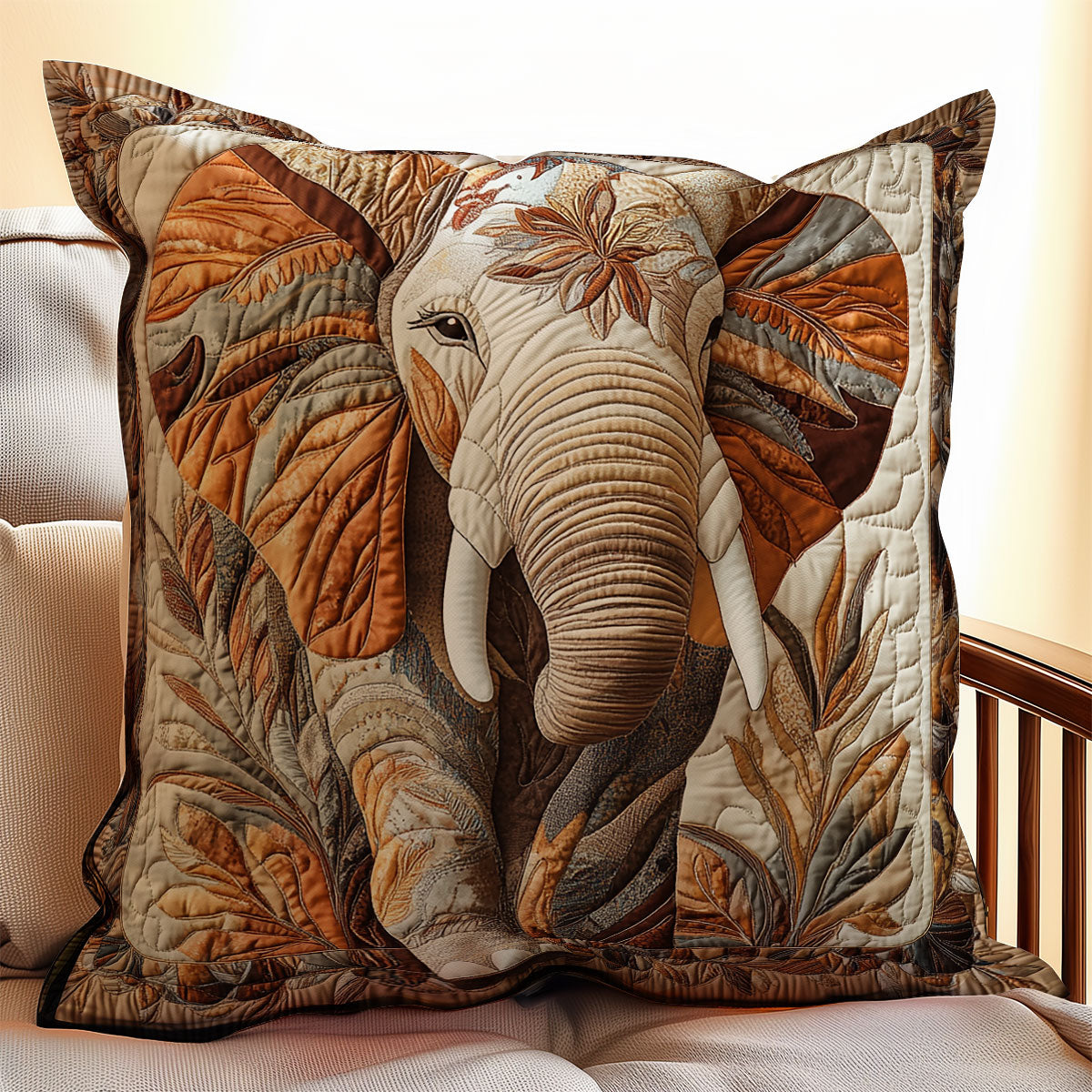 Brown Elephant WX0802122CL Quilt Pillow Case