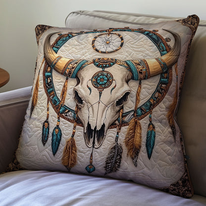 Bull Skull Native American WX0501100CL Quilt Pillow Case