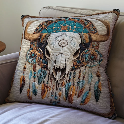 Bull Skull Native American WX0501102CL Quilt Pillow Case