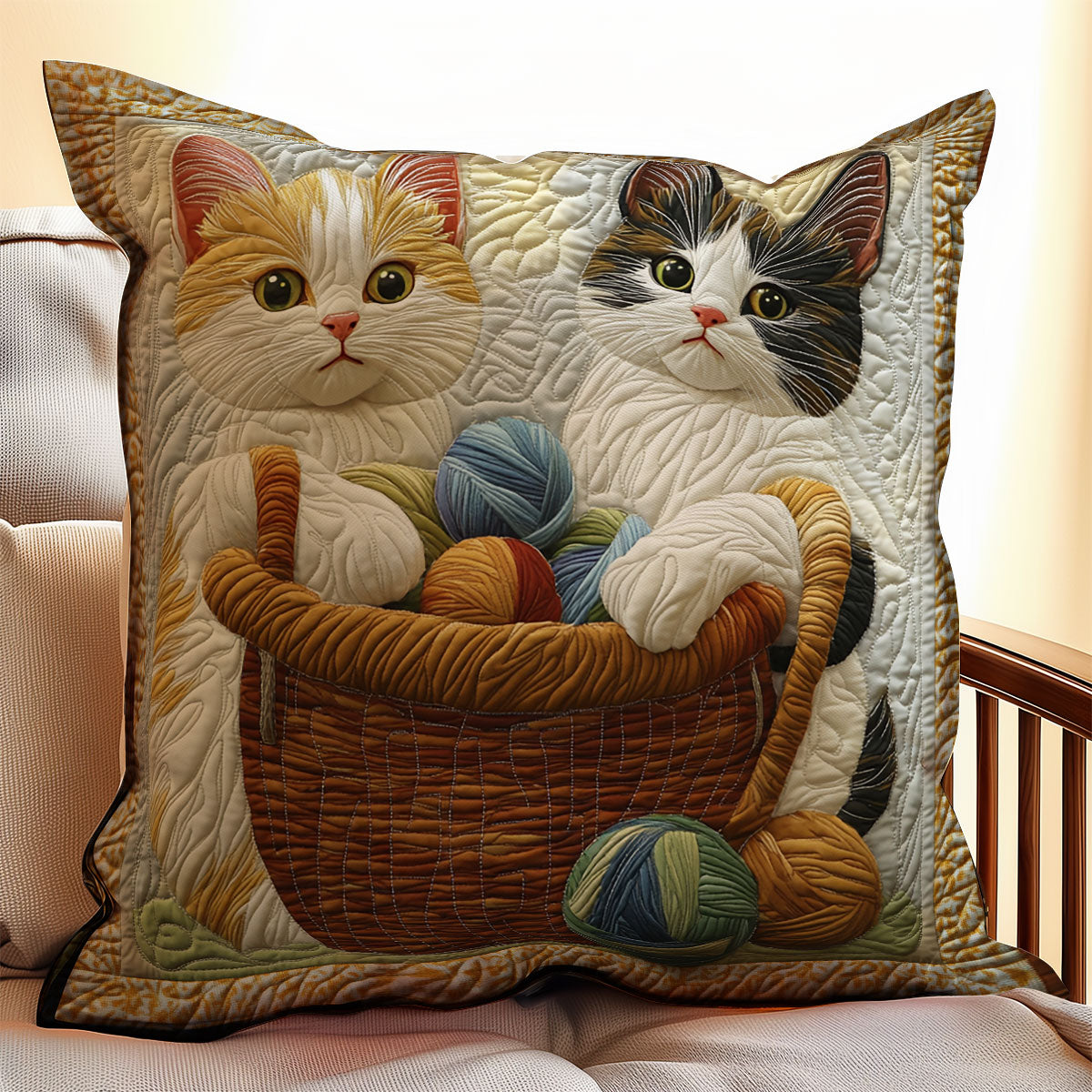 Cat Basket Ballyarn WX2802064CL Quilt Pillow Case