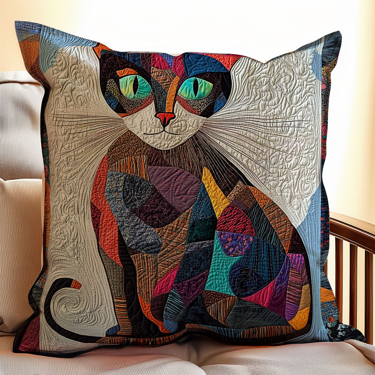 Cat Patchwork WX1802138CL Quilt Pillow Case