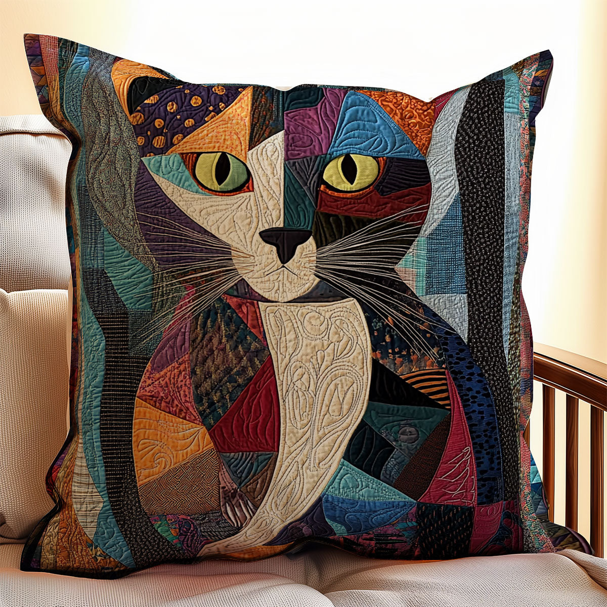 Cat Patchwork WX1802139CL Quilt Pillow Case