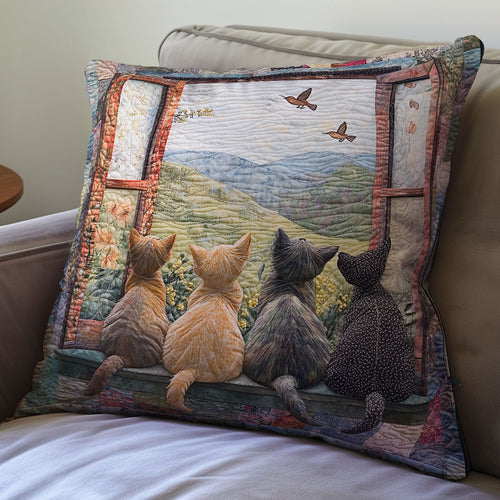 Cat Window WX0501105CL Quilt Pillow Case