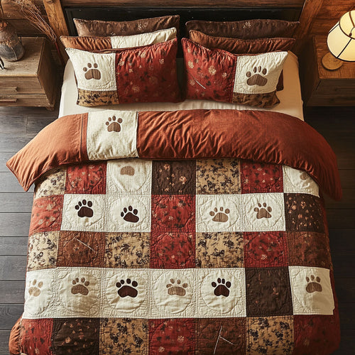 Dog Footprint Patchwork WX0702175CL Duvet Cover Set