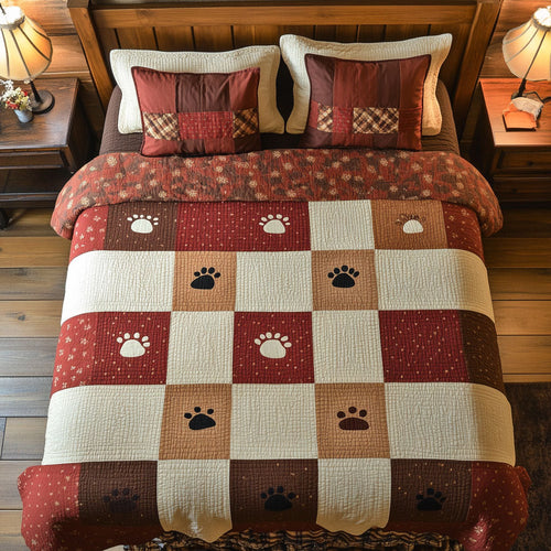 Dog Footprint Patchwork WX0702176CL Duvet Cover Set