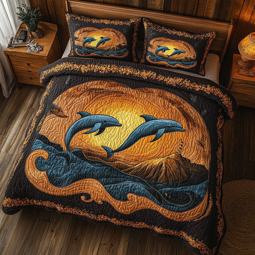 Dolphin Sunset WX0501167CL Duvet Cover Set