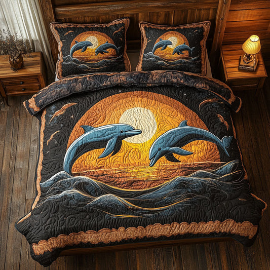 Dolphin Sunset WX0501169CL Duvet Cover Set