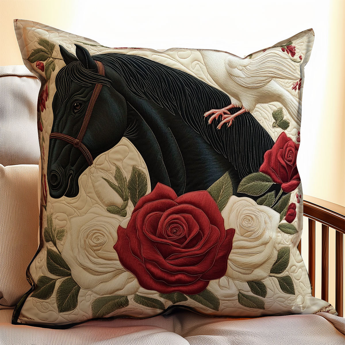 Dove And Horse WX0501113CL Quilt Pillow Case