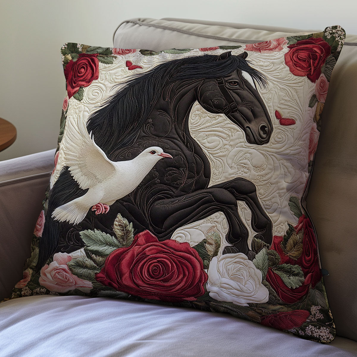 Dove And Horse WX0501114CL Quilt Pillow Case