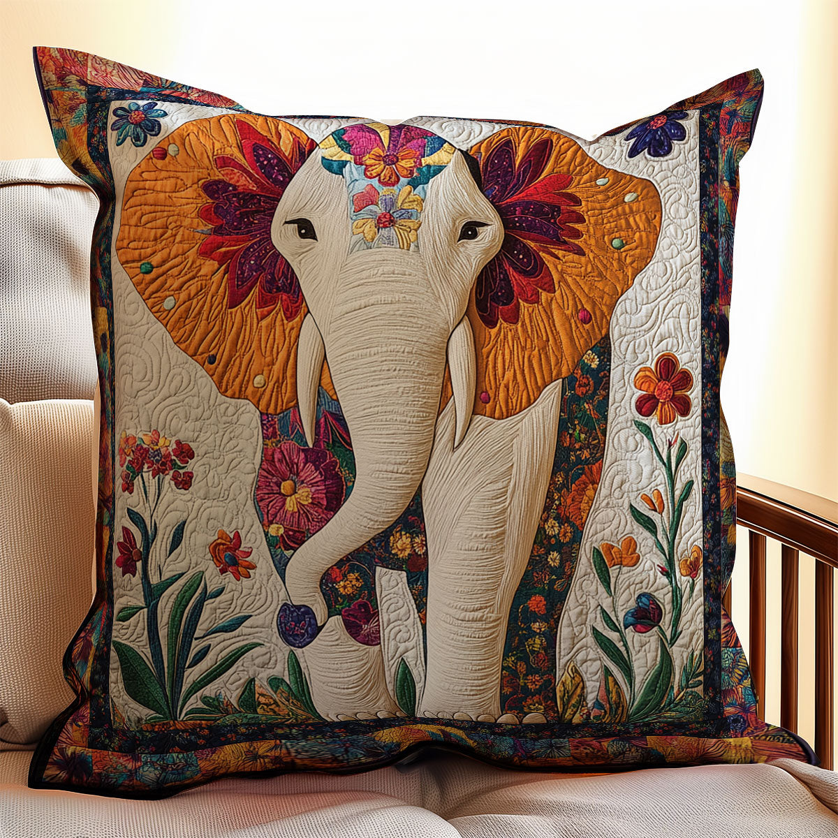 Elephant Flower WX1302250CL Quilt Pillow Case