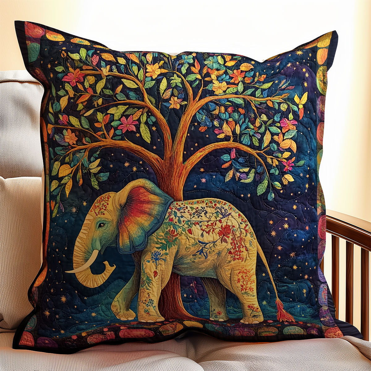 Elephant Tree Of Life WX0802138CL Quilt Pillow Case