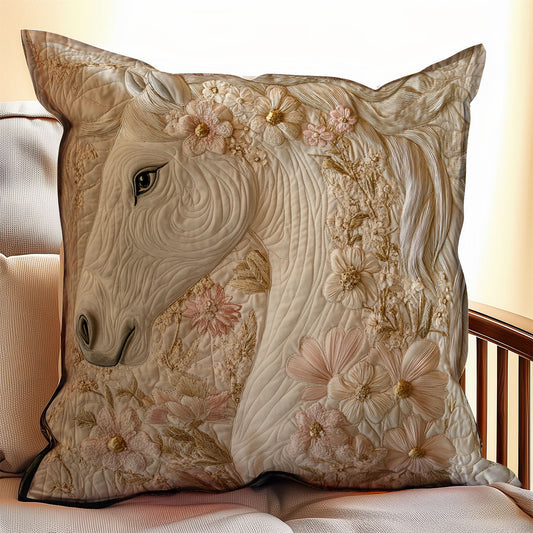 Floral Horse WX1902039CL Quilt Pillow Case