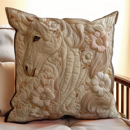 Floral Horse WX1902040CL Quilt Pillow Case