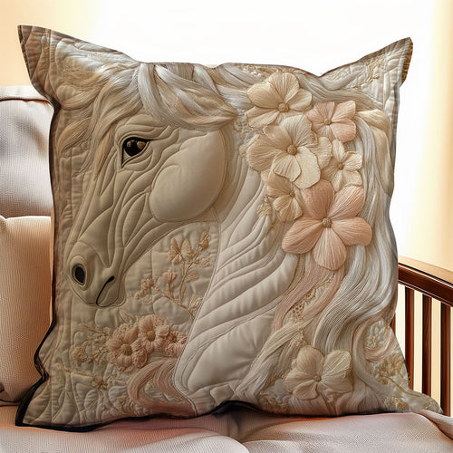 Floral Horse WX1902044CL Quilt Pillow Case