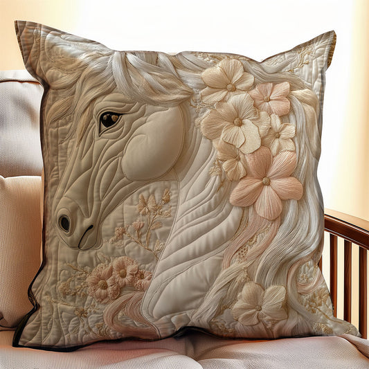 Floral Horse WX1902044CL Quilt Pillow Case