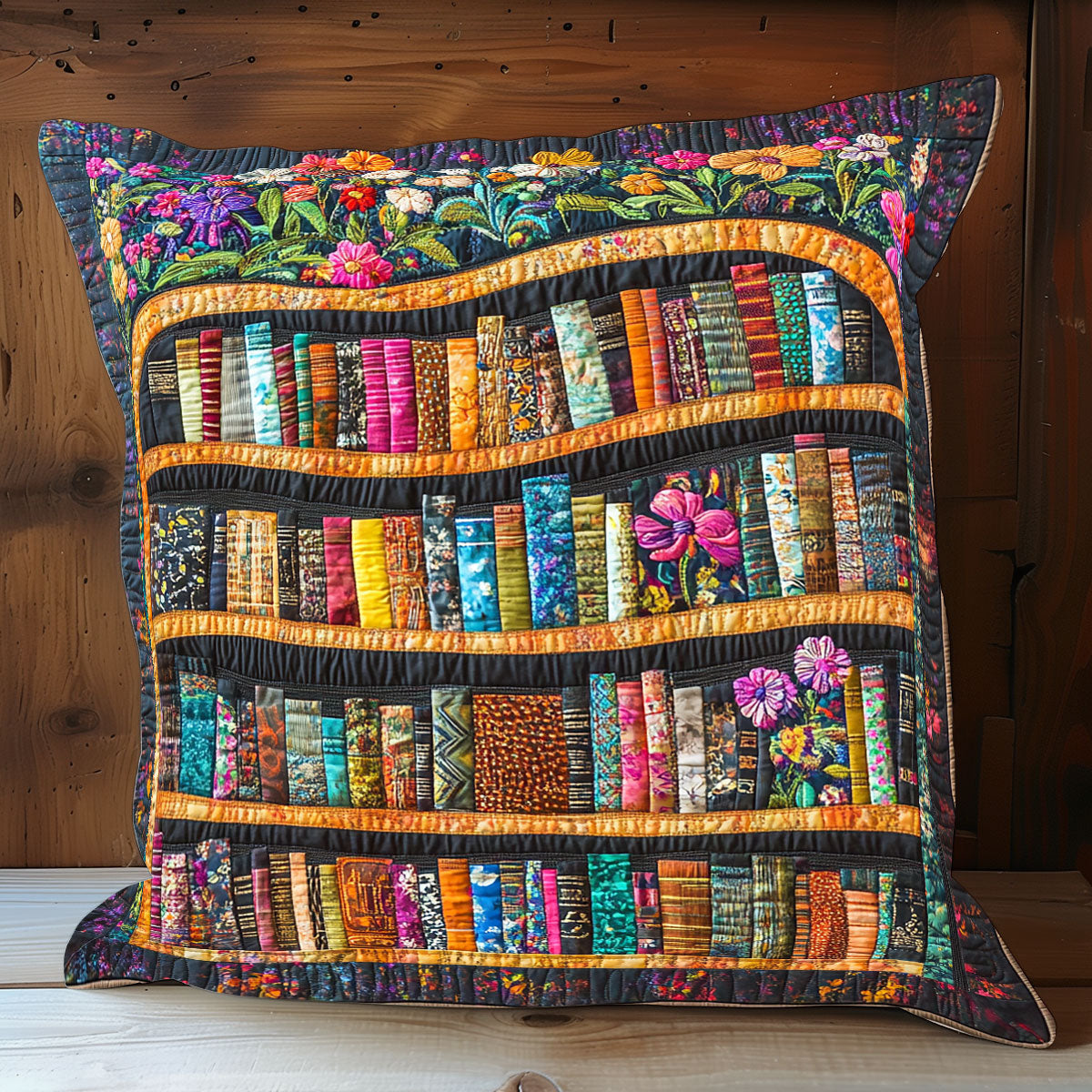 Flower Bookshelf WX0702147CL Quilt Pillow Case