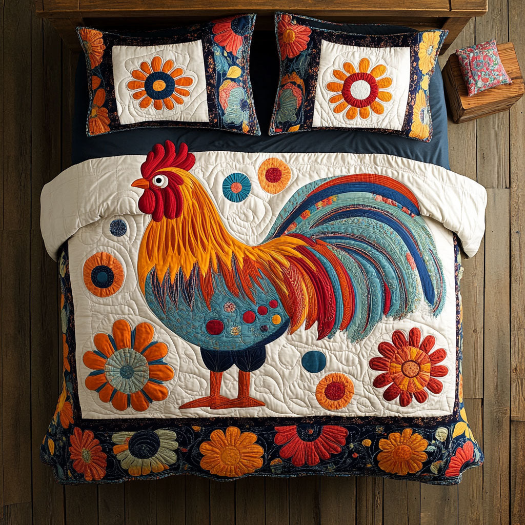 Folk Art Chicken WJ0703037CL Duvet Cover Set