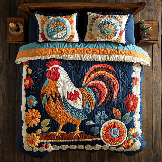 Folk Art Chicken WJ1103032CL Duvet Cover Set