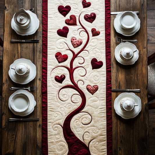 Heart Tree WX2802181CL Quilted Table Runner