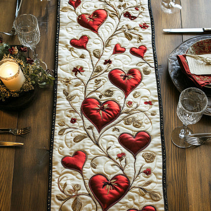 Heart WX2102146CL Quilted Table Runner