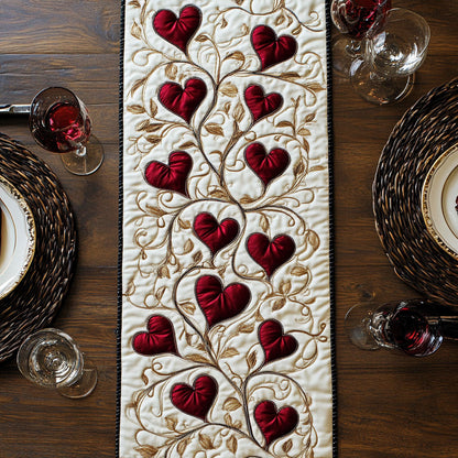 Heart WX2102147CL Quilted Table Runner