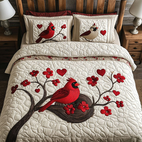 Heartfelt Cardinal WJ1002058CL Duvet Cover Set