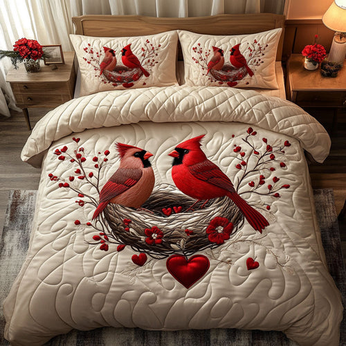 Heartfelt Cardinal WJ1002059CL Duvet Cover Set