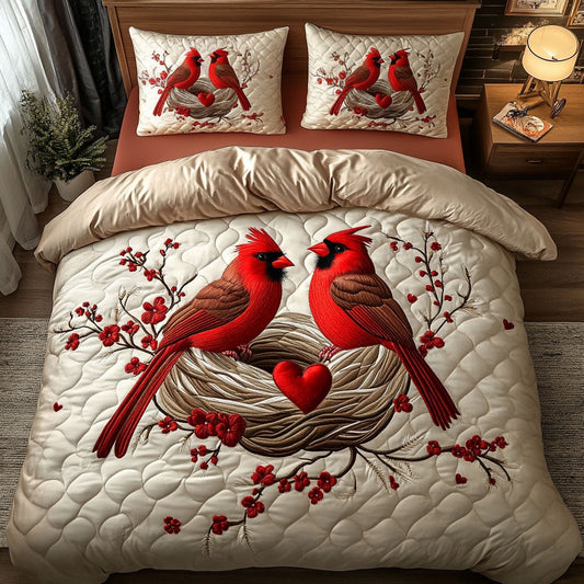 Heartfelt Cardinal WJ1002060CL Duvet Cover Set