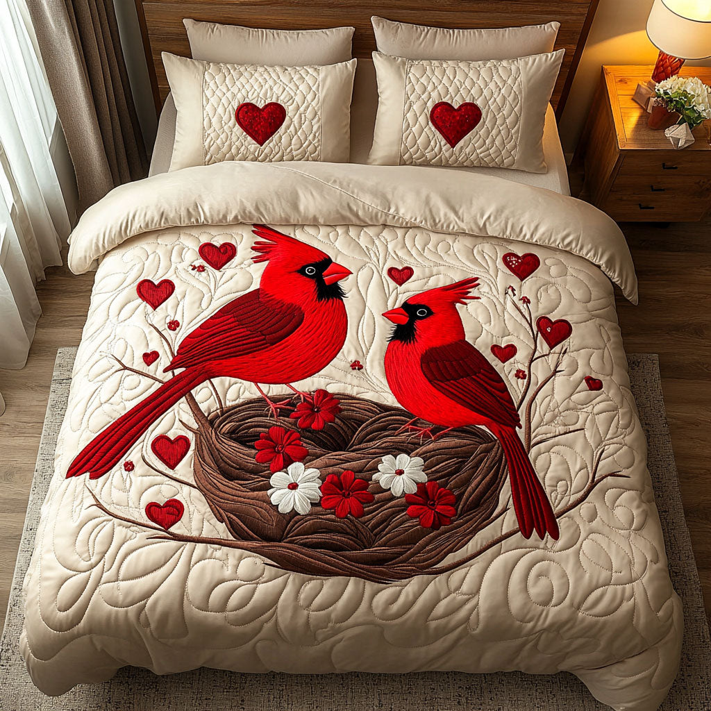 Heartfelt Cardinal WJ1102027CL Duvet Cover Set