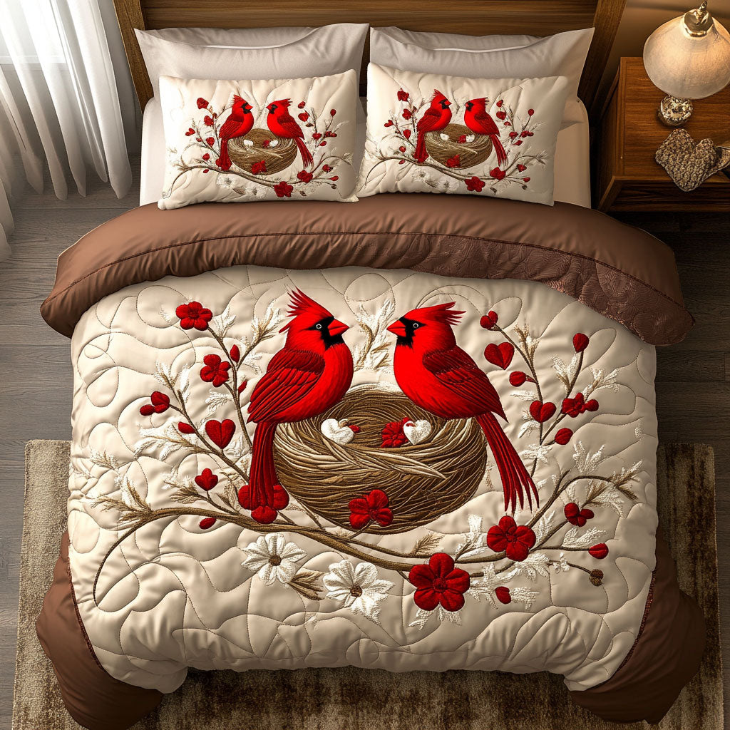 Heartfelt Cardinal WJ1202026CL Duvet Cover Set