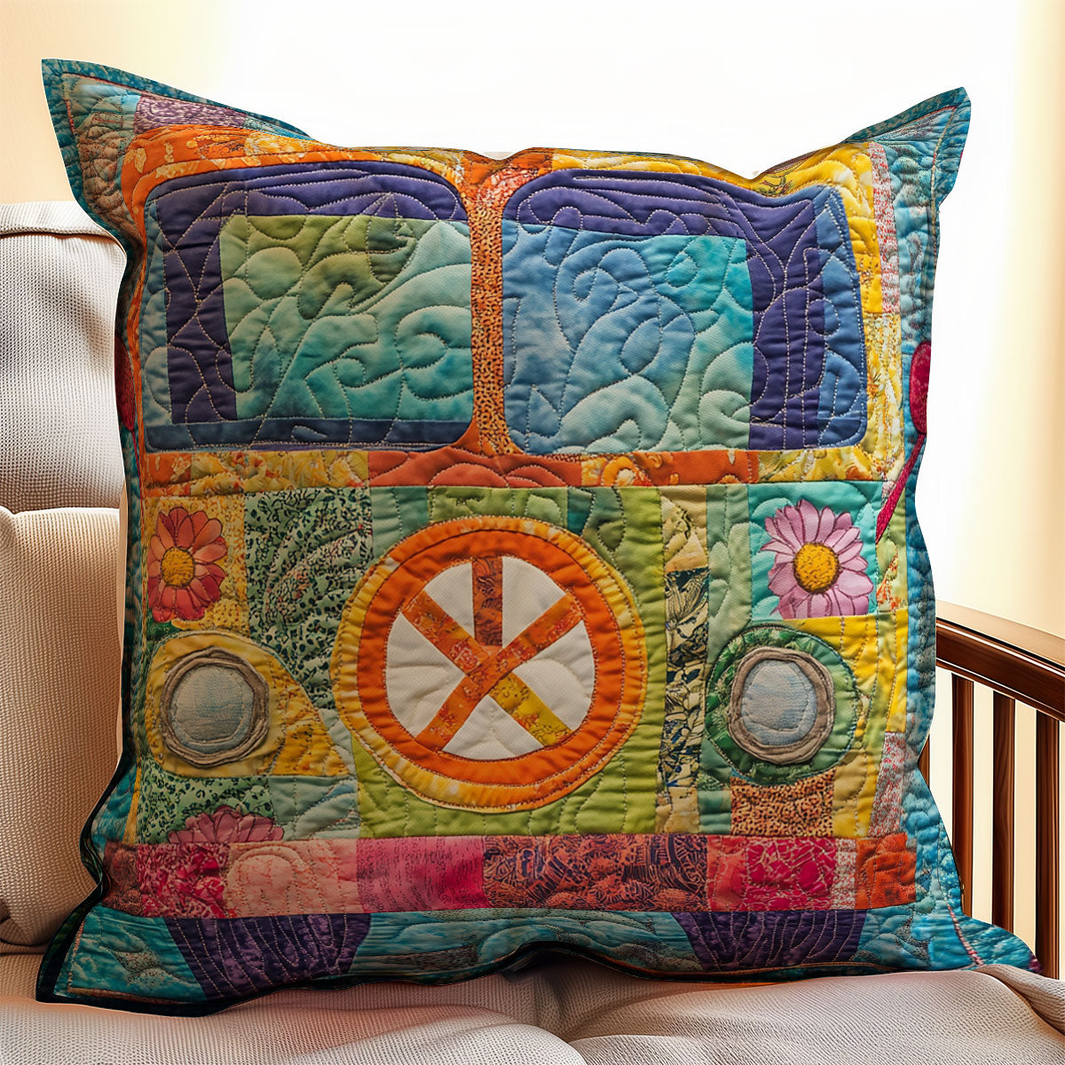 Hippie Van WX2702152CL Quilt Pillow Case