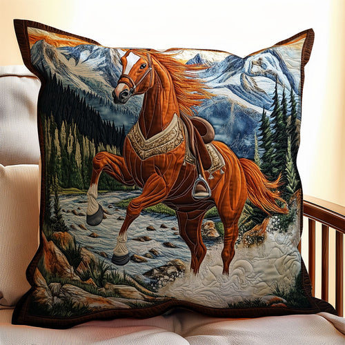 Horse WX0702111CL Quilt Pillow Case