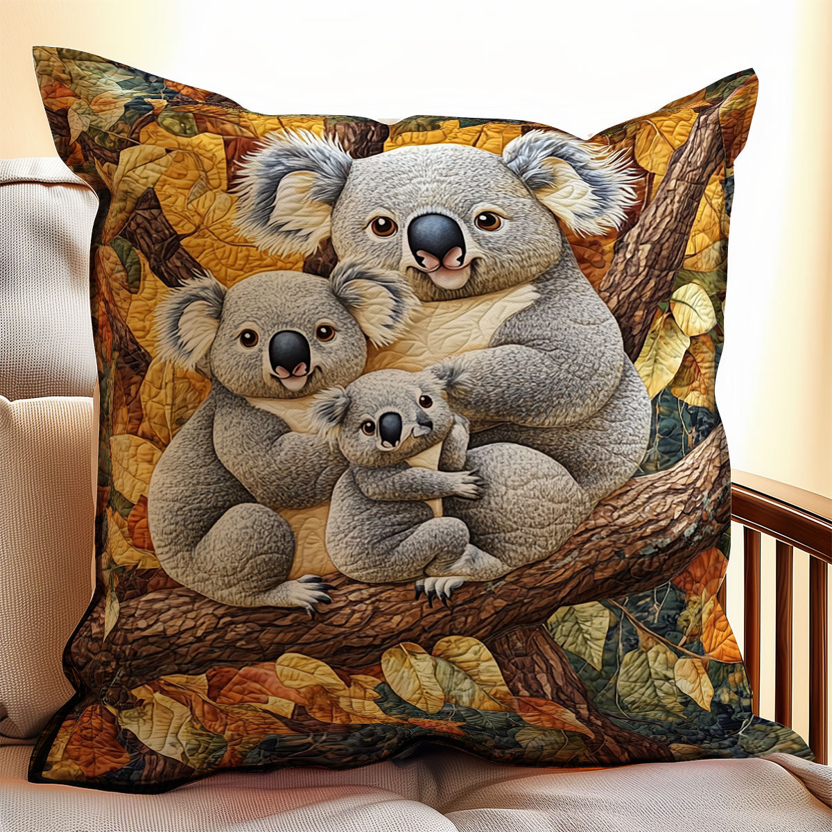 Koala Family WX0802153CL Quilt Pillow Case