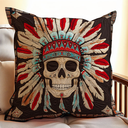 Native American Skull WX1902077CL Quilt Pillow Case