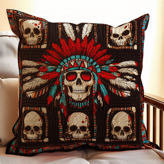 Native American Skull WX1902079CL Quilt Pillow Case