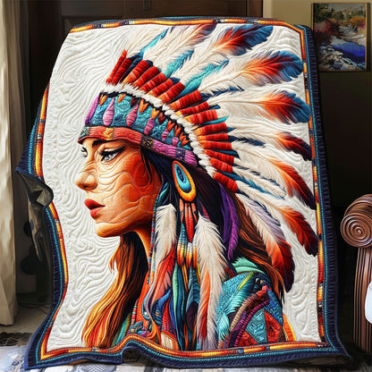 Native American Woman WX0702054CL Quilt