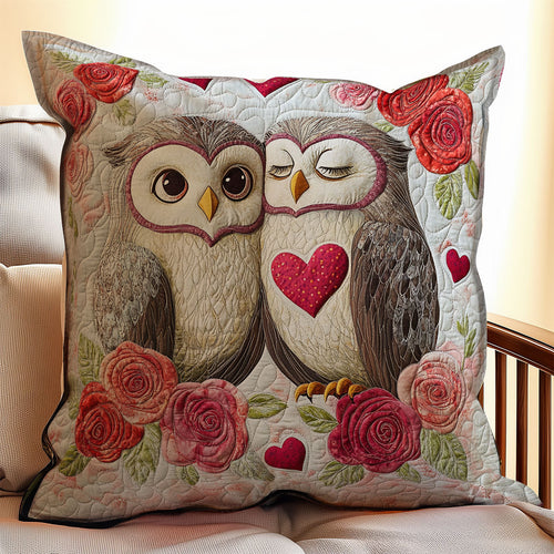 Owl Valentine WX0702121CL Quilt Pillow Case