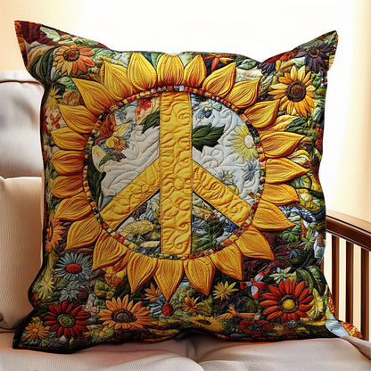 Peace Sign Sunflower WX0802168CL Quilt Pillow Case