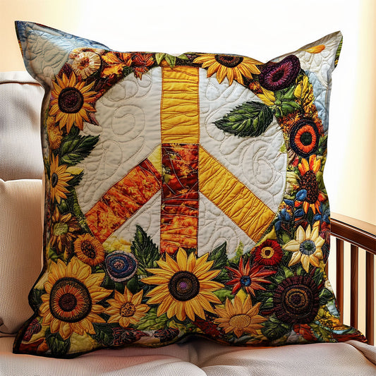 Peace Sign Sunflower WX0802169CL Quilt Pillow Case