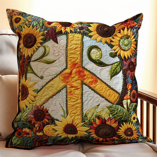 Peace Sign Sunflower WX0802170CL Quilt Pillow Case