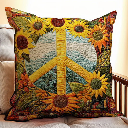 Peace Sign Sunflower WX0802172CL Quilt Pillow Case