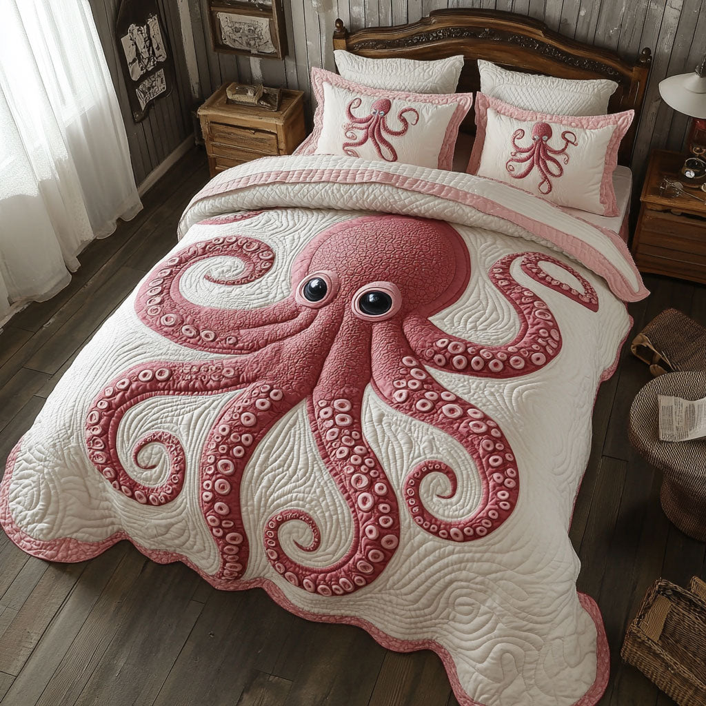 Pink Octopus Haven WJ2702042CL Duvet Cover Set