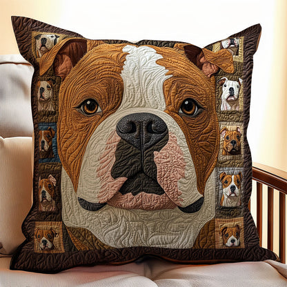 Pitbull Potrait WX1302348CL Quilt Pillow Case