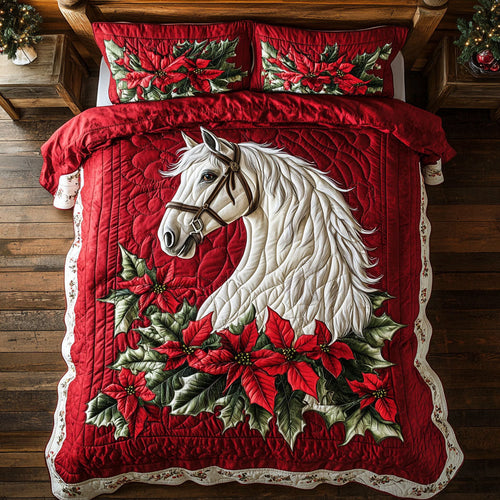 Poinsettia Horse WX2301073CL Duvet Cover Set